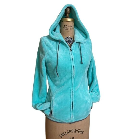 No boundaries turquoise ultra plush fleece full zip hoodie size Junior 7-9 - Picture 2 of 11